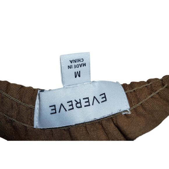 Evereve Brown Midi Dress – Size M – Smocked Back, Spaghetti Straps, Pockets - Picture 2 of 10